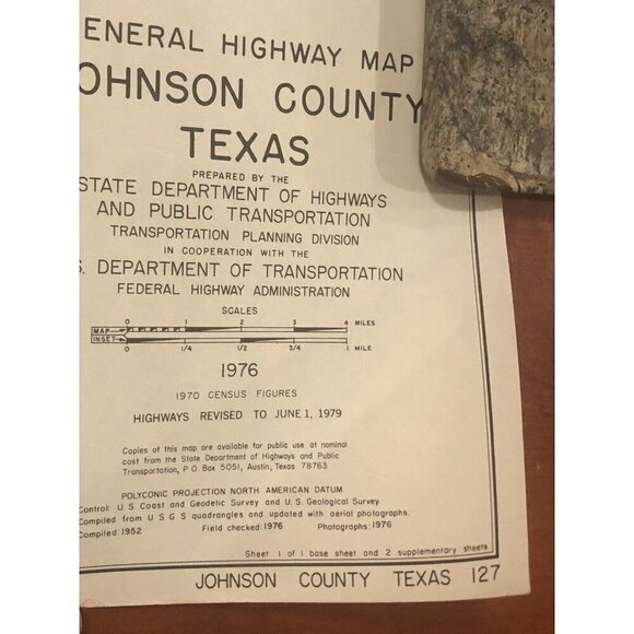 VTG 1976 General Highway Map JOHNSON COUNTY TEXAS State Department of Highways - Picture 5 of 6